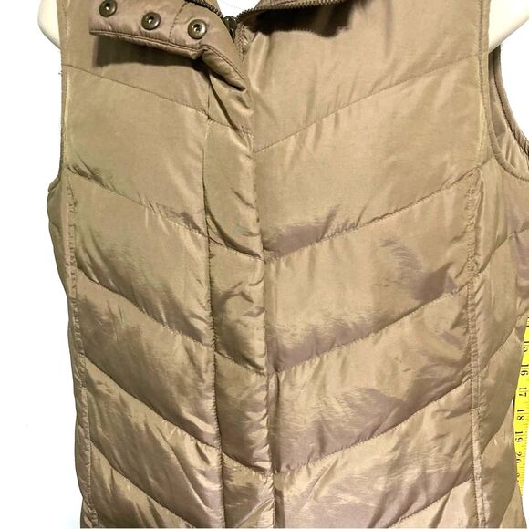 EDDIE BAUER Goose Down Tan Gilet Puffer Tan Beige Vest Womens Medium - Picture 10 of 16